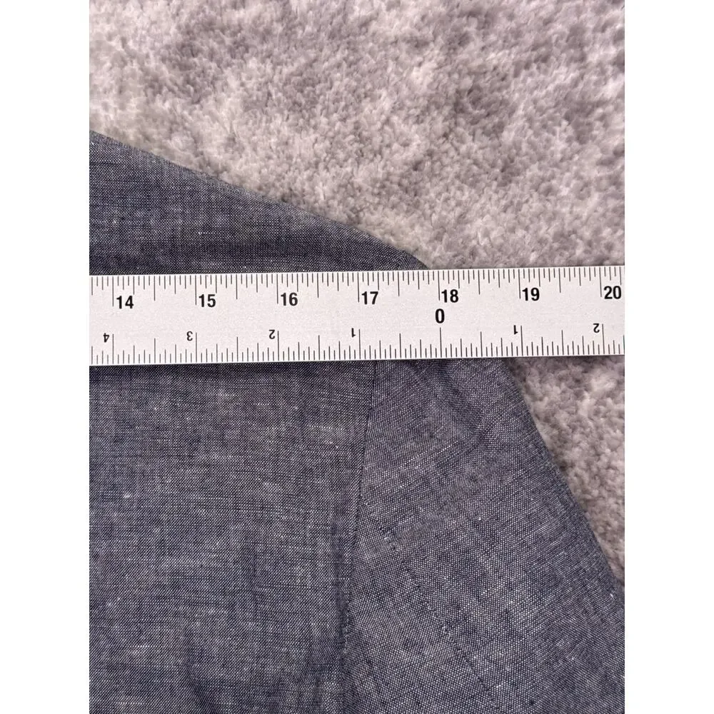 J Crew Ludlow Slim Blazer 38 R Mens Somelos Blue Cotton Linen Chambray Jacket